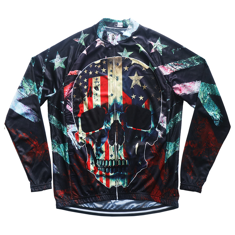 Cycling Gear Lycra - Giacca in maglia da ciclismo, teschio