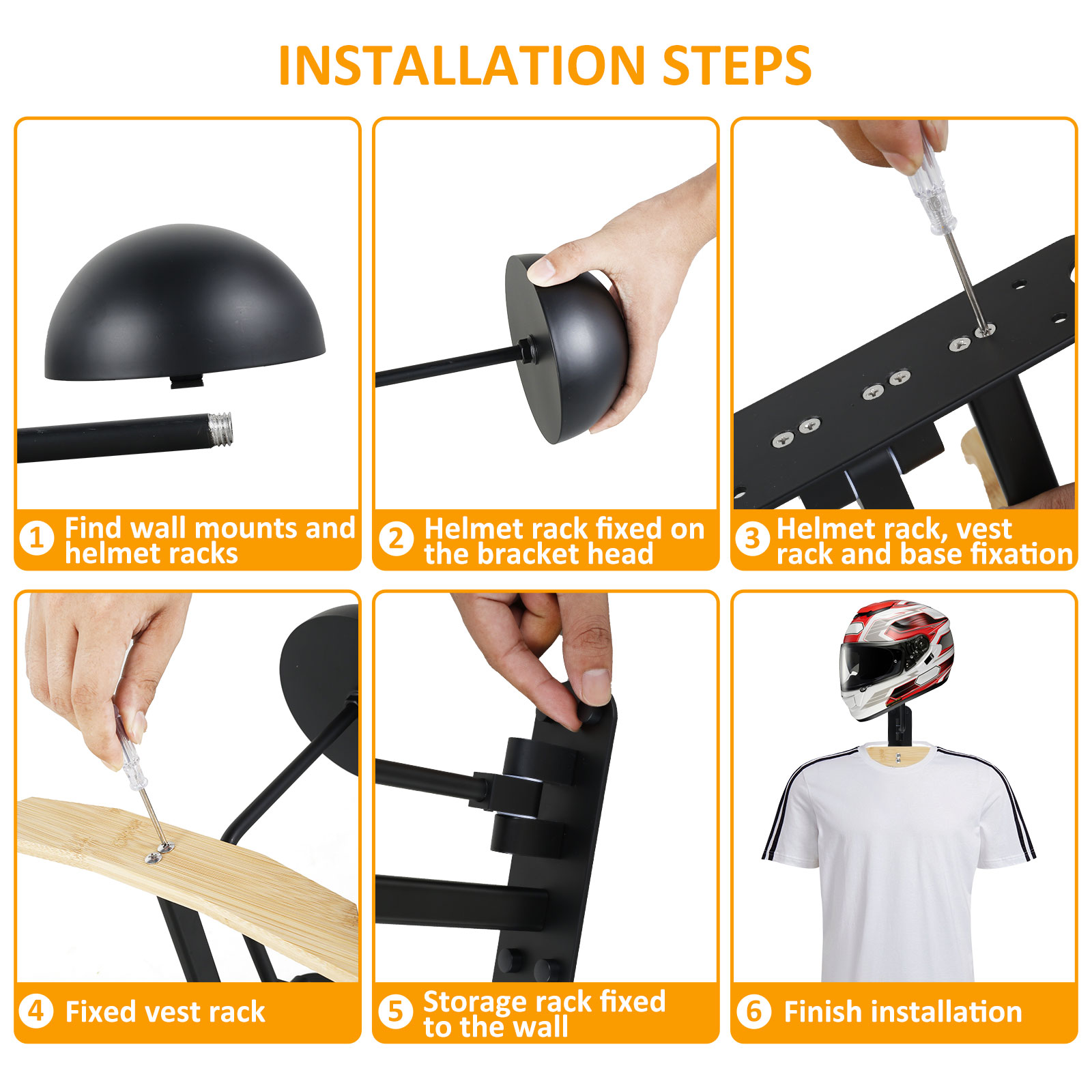Portacasco per moto 180 °   Su - Cycling Gear Organizer Wall recensione e prezzo