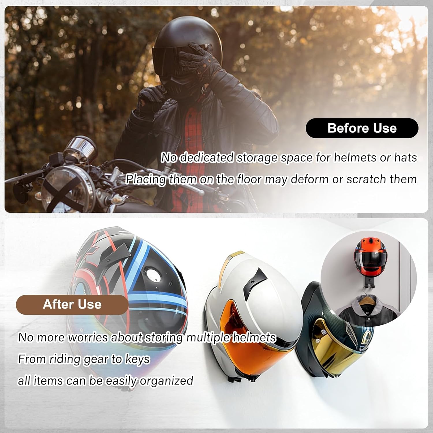 Supporto da Parete per Casco d - Cycling Gear Organizer Wall recensione e prezzo
